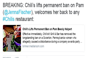 Chili’s Lifts Ban on Pam